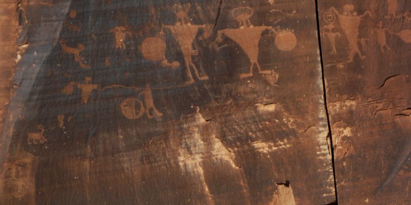 Petroglyphs just outside Moab, Utah - Moab dinosaur and petroglyph sites