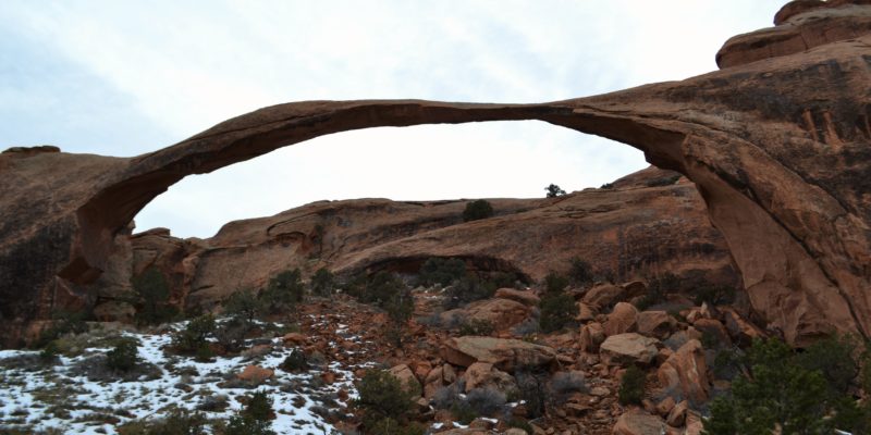 Landscape Arch, Arches National Park - Moab in Winter