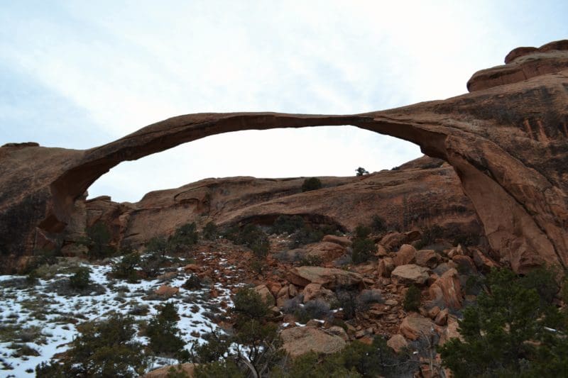 Landscape Arch, Arches National Park - Moab in Winter