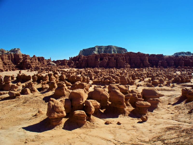 view of Goblin Valley State Park from picnic area