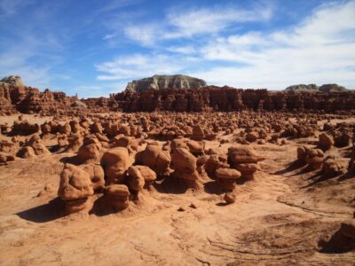 view of Goblin Valley State Park from picnic area