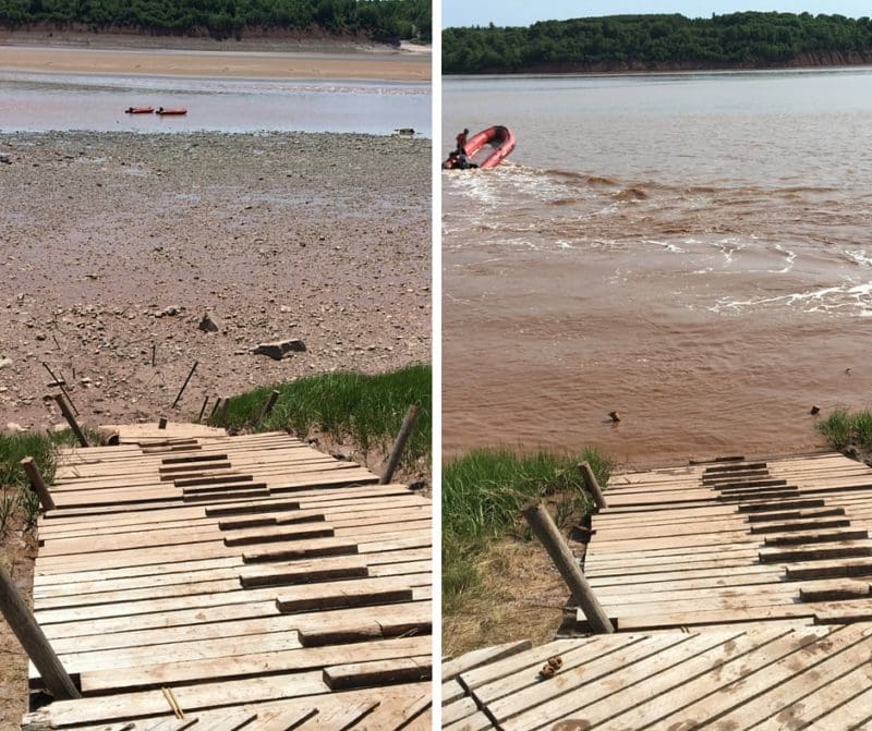 Tips for rafting the tidal bore in Nova Scotia, Canada. You have to see this to believe it! | tipsforfamilytrips.com | Bay of Fundy | Wild Waters Rafting | summer vacation | Truro | whitewater rafting | rafting with kids | adventure