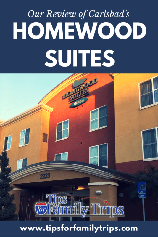 Our review of Homewood Suites by Hilton in Carlsbad, California. This hotel is a good choice for families planning a trip to LEGOLAND California! | tipsforfamilytrips.com | San Diego | Spring Break | Summer Vacation | hotels near Camp Pendleton | carlsbad ca | family travel