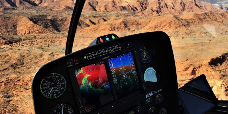 Aerial view of Red Cliffs, near St. George in Southern Utah with Zion Helicopters