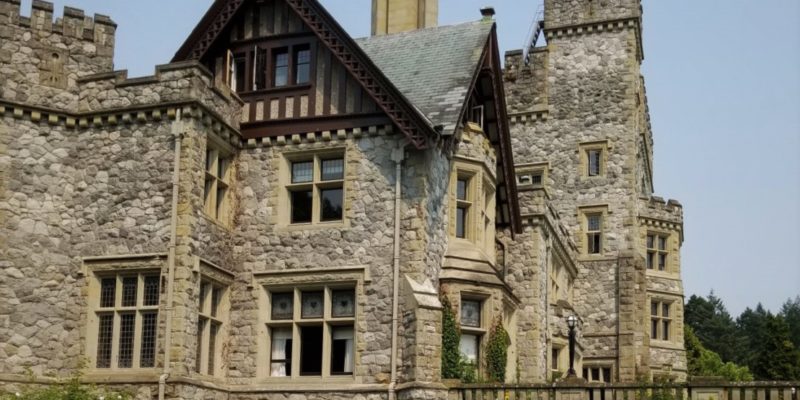 exterior of Hatley Castle in Hatley Park, Victoria, British Columbia