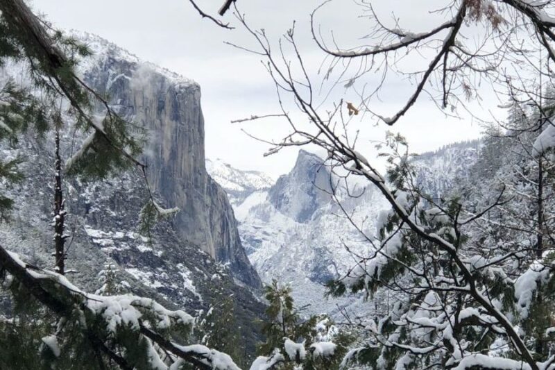 snow in Yosemite National Park - one day in Yosemite