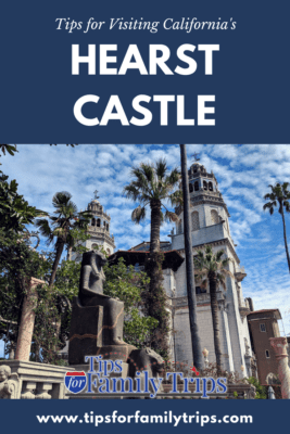 Tips for visiting Hearst Castle in San Simeon, California - Text with photo of Hearst Castle exterior