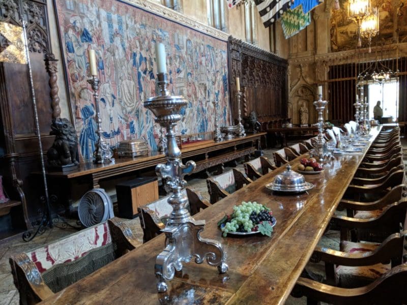 Dining room at Hearst Castle in California