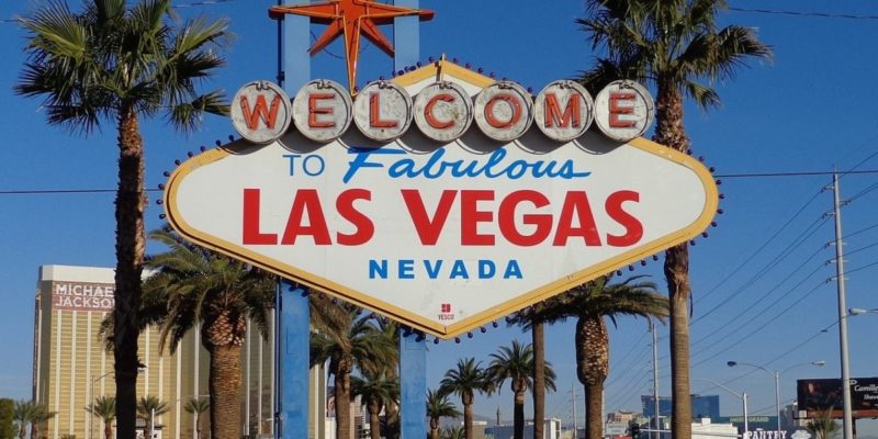 Las Vegas sign. Family hotel in Las Vegas