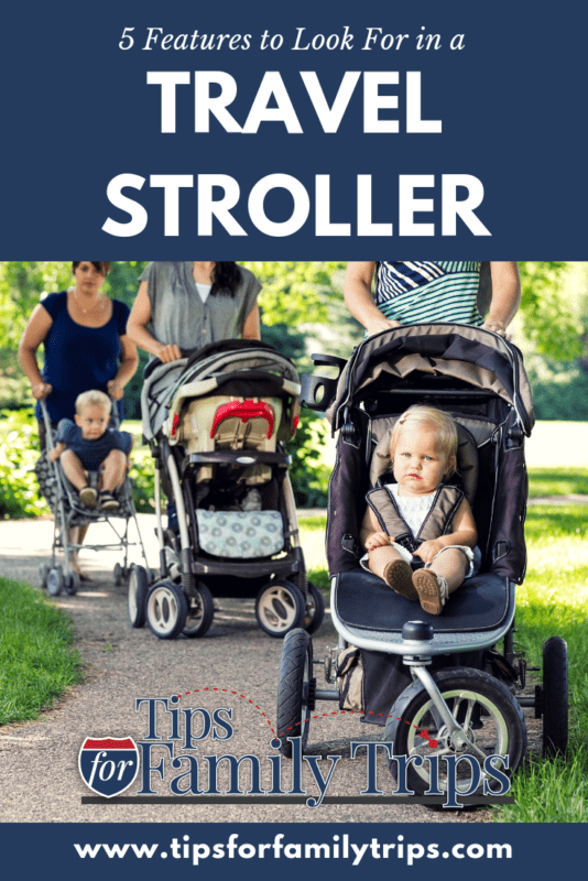 Pinterest image with babies in strollers - travel stroller