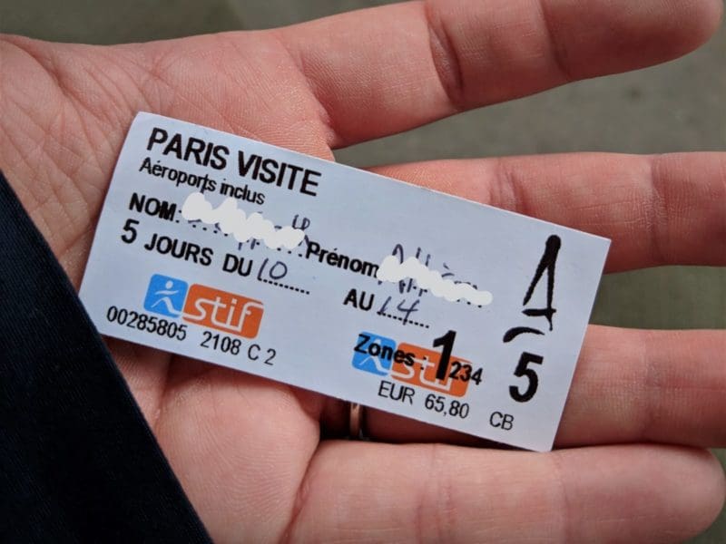 Paris Visite pass - public transportation in Paris