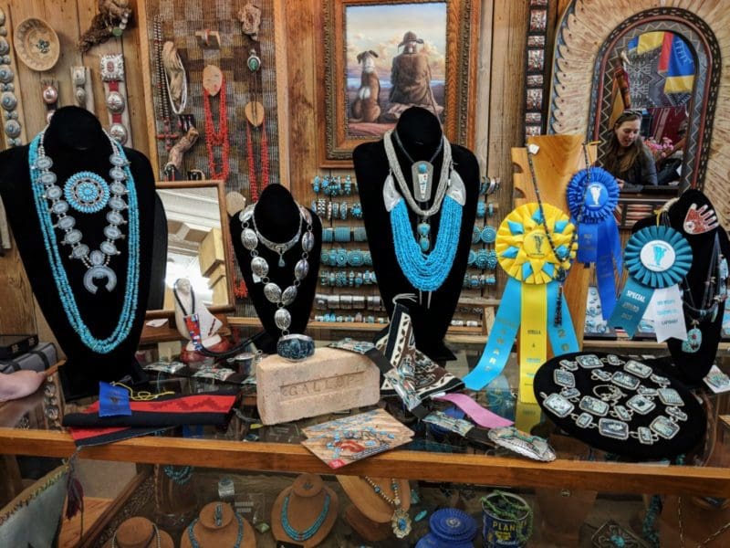 Turquoise jewelry and Navajo art at Tanner's Indian Arts in Gallup, New Mexico - Things to do in Gallup New Mexico