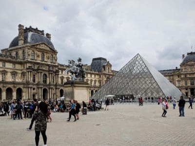 exterior at Louvre Museum