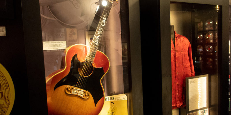 Guitar and outfit at the Johnny Cash Museum in Nashville