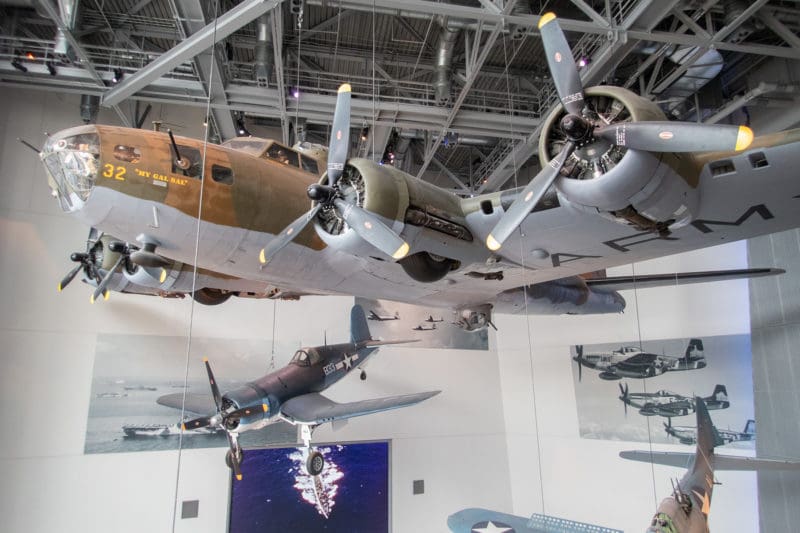 Aircraft from World War II on display at the museum