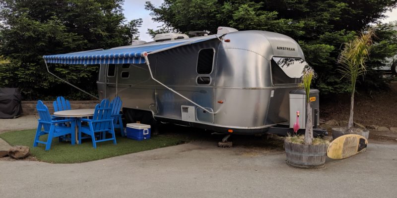 Airstream trailer for rent at KOA Santa Cruz-Monterey Bay in California