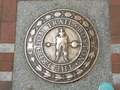 Freedom Trail emblem in Boston, Massachusetts - Family Activities in Boston