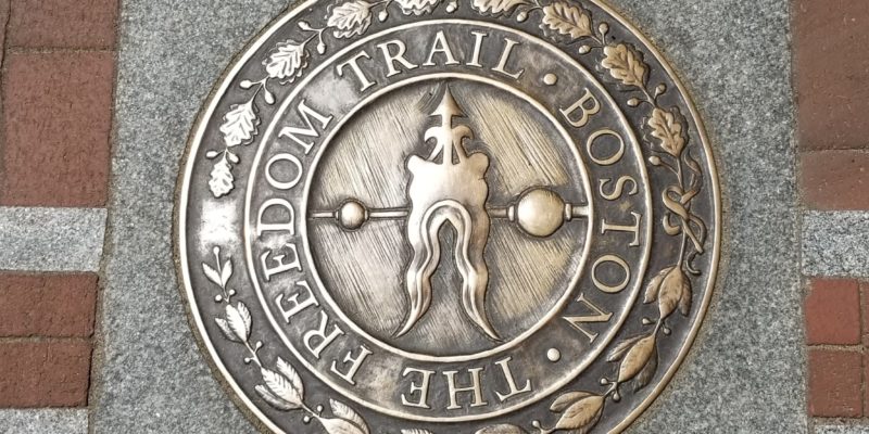 Freedom Trail emblem in Boston, Massachusetts - Family Activities in Boston