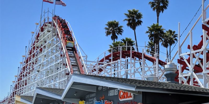 Giant Dipper roller coaster, Beach Boardwalk, Santa Cruz, California