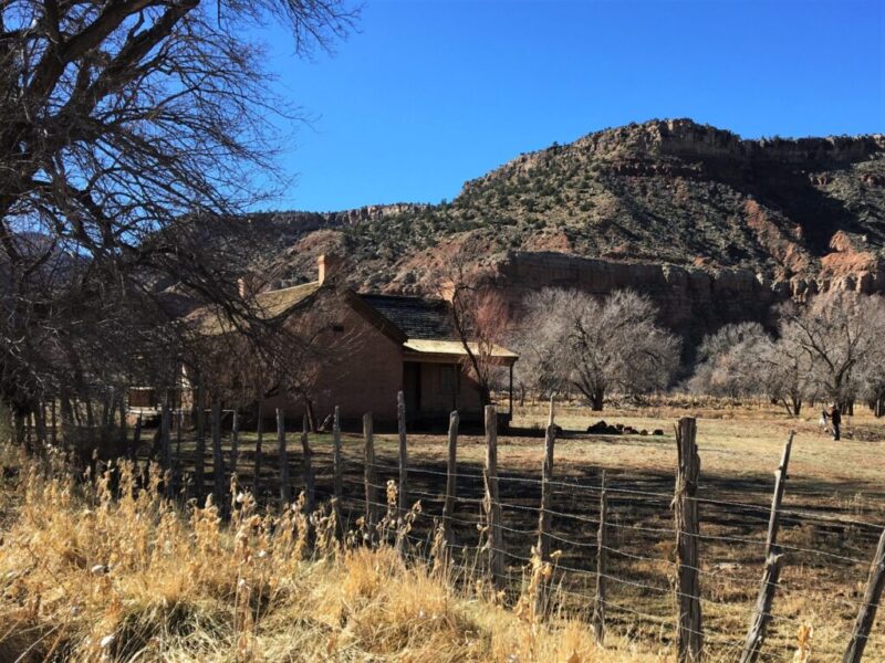 house and scenery at Grafton ghost town near Zion National Park in Utah