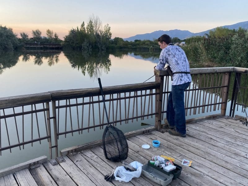 fishing at Kaysville Ponds, USU Botanical Center, Utah
