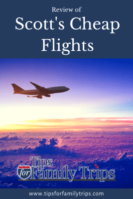 scott's cheap flights review - Pinterest image with airplane